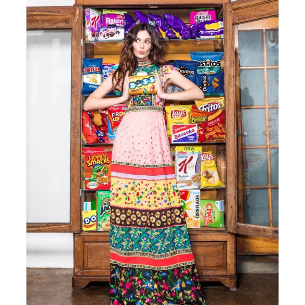 Alice and Olivia "Arabella Embroidered Gown"